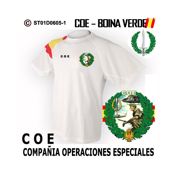 Camiseta COE Guerrillero Boina Verde – Compañías Operaciones Especiales - Imagen 3