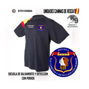 Camiseta Bandera Escuela Salvamento y Detección con perros - Unidades Caninas de Rescate