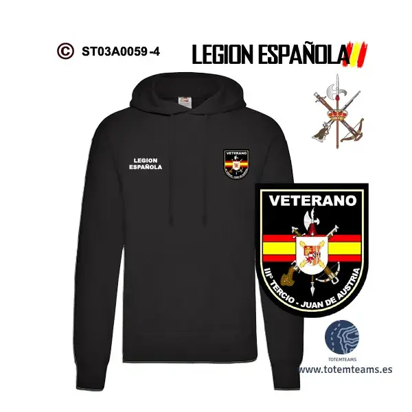 Sudadera-capucha IIIº Tercio Juan de Austria Legión Española - Imagen 4
