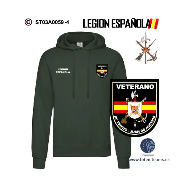 Sudadera-capucha IIIº Tercio Juan de Austria Legión Española - Imagen 5