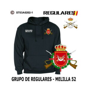 Sudadera capuchaM1 Melilla 52 Grupo de Regulares
