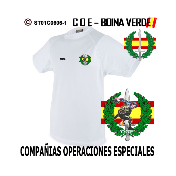 Camiseta técnica M4 COE – Boina Verde – Compañías Operaciones Especiales