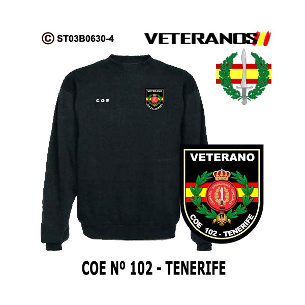 Sudadera-clásica Veterano COE Nº102 Tenerife – Boina Verde