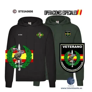 Sudadera-capucha Guerrillero Boina Verde – COE Compañías Operaciones Especiales