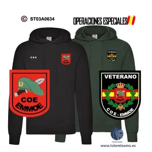 Sudadera-capucha EMMOE - COE - Jaca -Boina Verde
