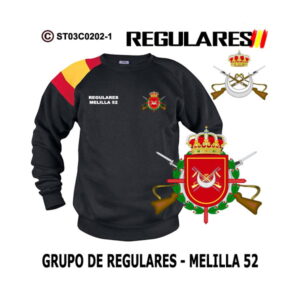 Sudadera-bandera Melilla 52 Grupo de Regulares