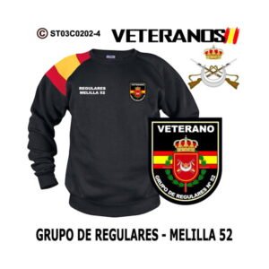 Sudadera-bandera Veterano Melilla 52 Grupo de Regulares