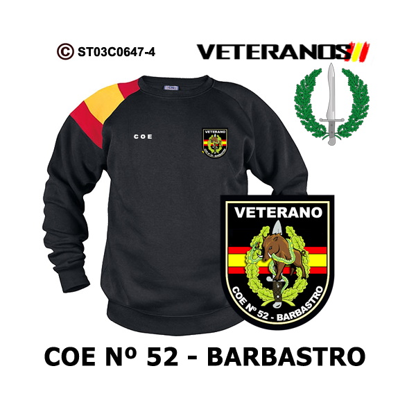 Sudadera-bandera Veterano COE 52 Barbastro – Boina Verde
