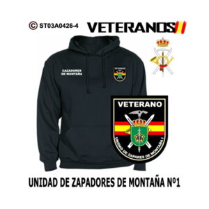 Sudadera-capucha Veterano Unidad de Zapadores de Montaña Nº1 – Cazadores de Montaña