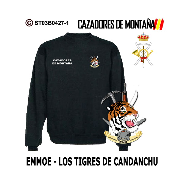 Sudadera-clásica EMMOE / Cia Los Tigres de Candanchú – Cazadores de Montaña