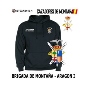 Sudadera-capucha Brigada de Montaña Aragón I – Cazadores de Montaña
