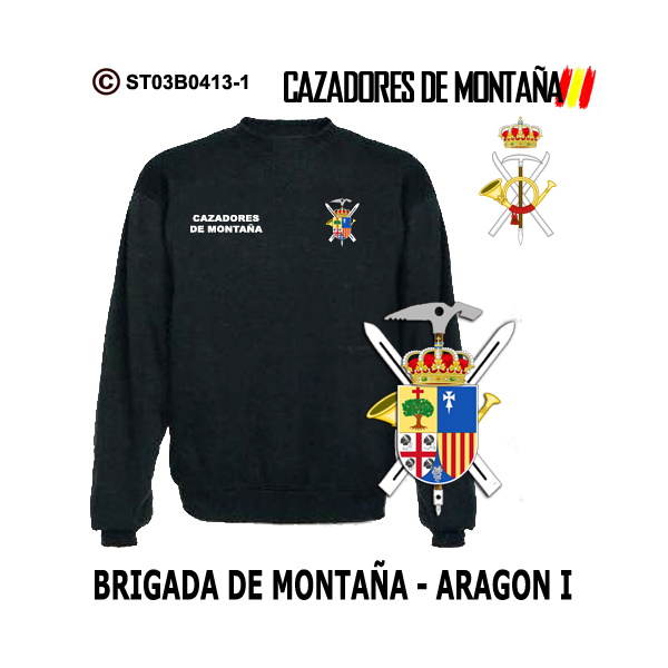 Sudadera-clásica Brigada de Montaña Aragón I – Cazadores de Montaña