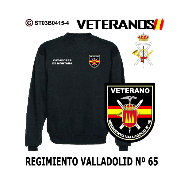 Sudadera-clásica Veterano Regimiento Valladolid nº 65 – Cazadores de Montaña