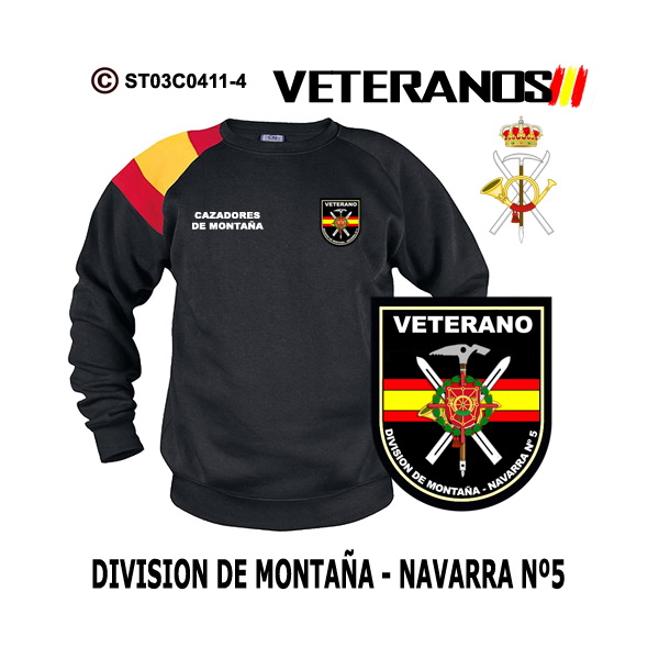 Sudadera-bandera Veterano División Montaña Navarra Nº5 – Cazadores de Montaña