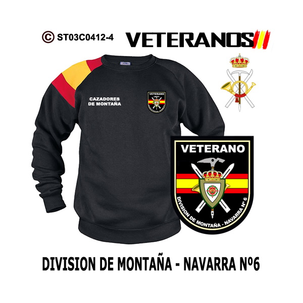 Sudadera-bandera Veterano División de Montaña Navarra Nº6 – Cazadores de Montaña