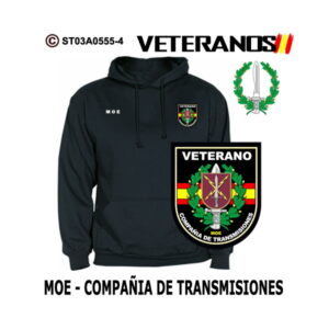 Sudadera-capucha Veterano MOE Compañía de Transmisiones - Boina Verde