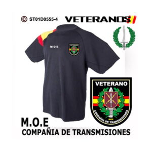 Camiseta-bandera Veterano MOE Compañía de Transmisiones – Boina Verde