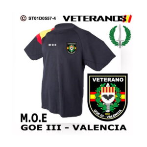 Camiseta-bandera Veterano MOE-GOE III Valencia – Boina Verde