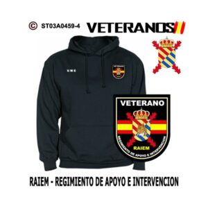 Sudadera-capucha Veterano RAIEM Regimiento de Apoyo e Intervención UME