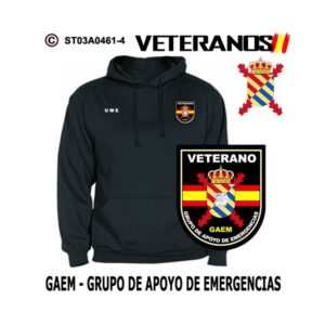 Sudadera-capucha Veterano GAEM Grupo de Apoyo de Emergencias UME