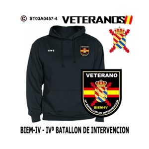 Sudadera-capucha Veterano BIEM IV Batallón Intervención de Emergencias UME
