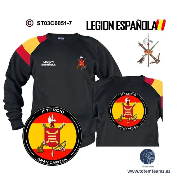 Sudadera-BanderaES 1º Tercio Gran Capitán – Legión Española - Imagen 3