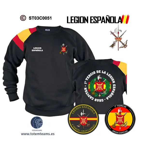 Sudadera-BanderaES 1º Tercio Gran Capitán – Legión Española