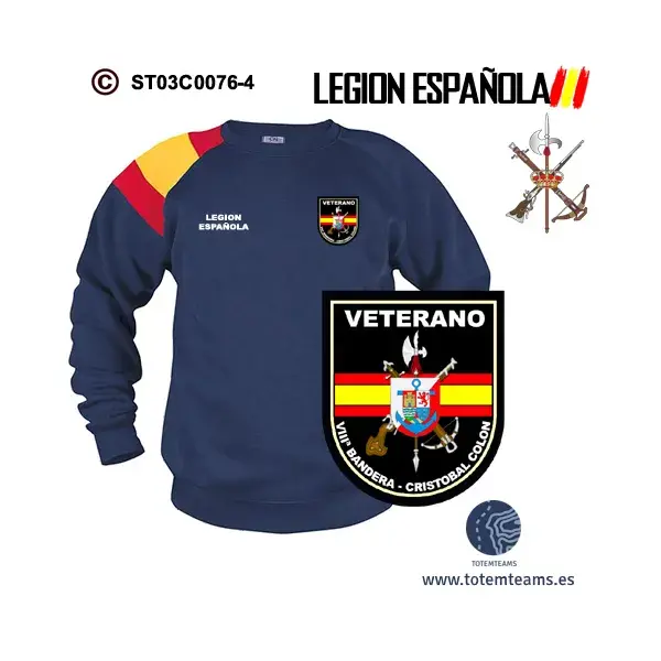 Sudadera-bandera VIIIª Bandera Cristóbal Colon Legión Española - Imagen 5