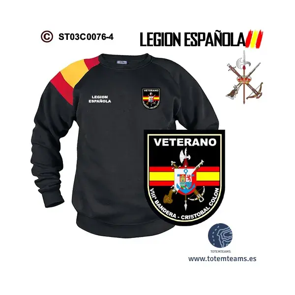 Sudadera-bandera VIIIª Bandera Cristóbal Colon Legión Española - Imagen 4