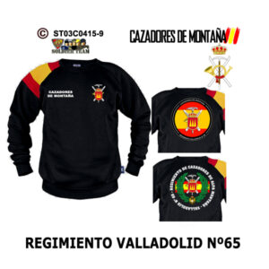 Sudadera-BanderaES Regimiento Valladolid nº 65 – Cazadores de Montaña