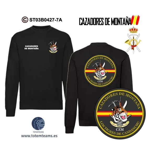 Sudadera-ClásicaES EMMOE Los Tigres de Candanchú – Cazadores de Montaña - Imagen 2