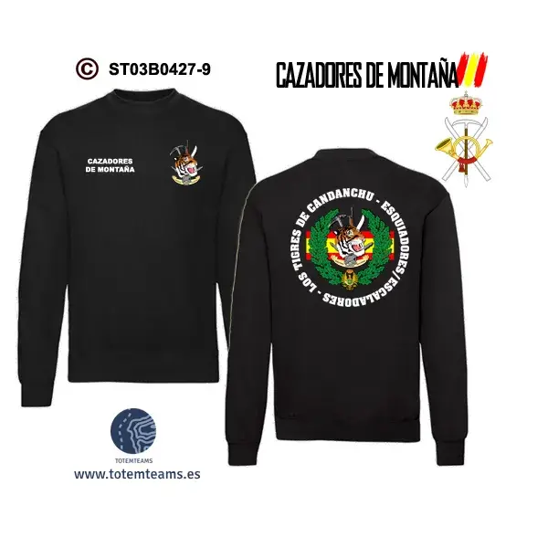 Sudadera-ClásicaES EMMOE Los Tigres de Candanchú – Cazadores de Montaña - Imagen 4