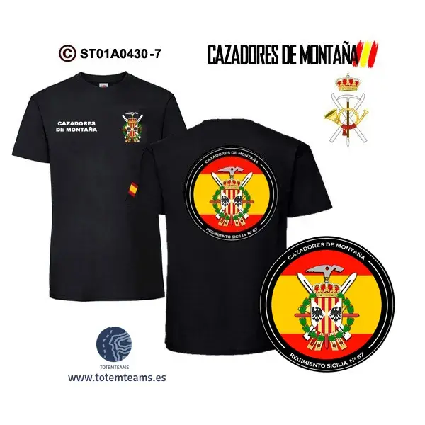 Camiseta-ES Regimiento Sicilia Nº67 – Cazadores de Montaña - Imagen 3