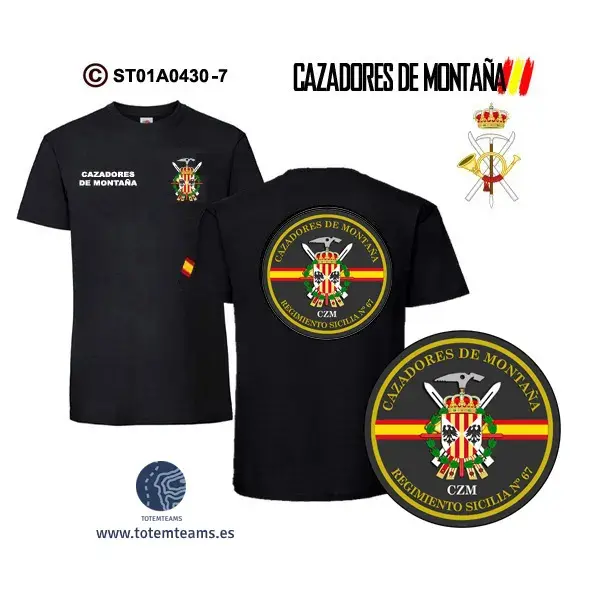 Camiseta-ES Regimiento Sicilia Nº67 – Cazadores de Montaña - Imagen 2