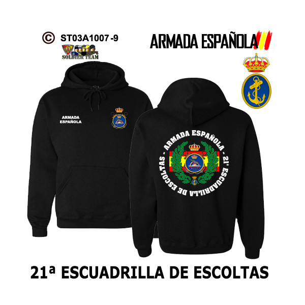 Sudadera-capuchaES 21ª Escuadrilla de Escoltas Armada Española - Imagen 3