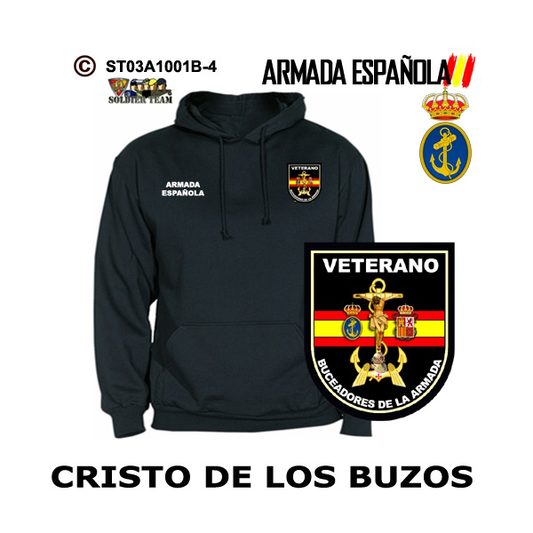 Sudadera-capucha Veterano Cristo de los Buzos Armada Española