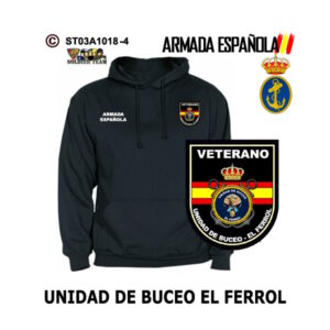 Sudadera-capucha Veterano El Ferrol Unidad de Buceo Armada Española