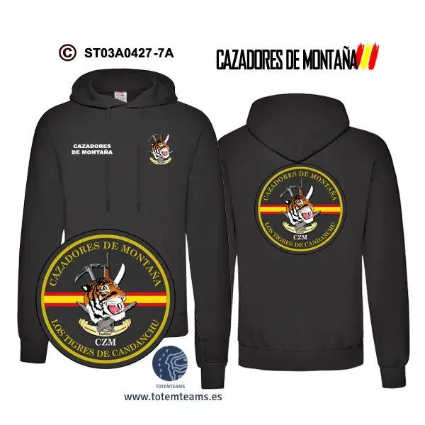 Sudadera-capuchaES EMMOE Los Tigres de Candanchú – Cazadores de Montaña - Imagen 2