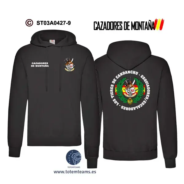 Sudadera-capuchaES EMMOE Los Tigres de Candanchú – Cazadores de Montaña - Imagen 4