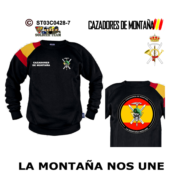 Sudadera-BanderaES La Montaña nos une – Cazadores de Montaña - Imagen 2