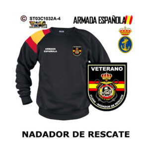 Sudadera-bandera Veterano Nadador de Rescate Armada Española