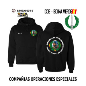 Sudadera-capuchaES Guerrillero COE – Boina Verde – Compañías Operaciones Especiales