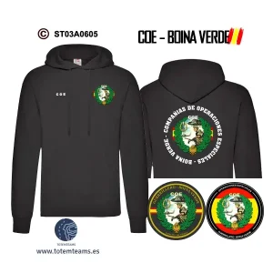 Sudadera-capuchaES COE Guerrillero Boina Verde – Compañías Operaciones Especiales