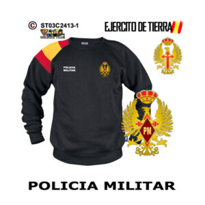 Sudadera-bandera PM Policía Militar Ejercito de Tierra