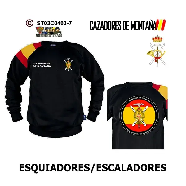 Sudadera-BanderaES Esquiadores Escaladores - Cazadores de Montaña - Imagen 2
