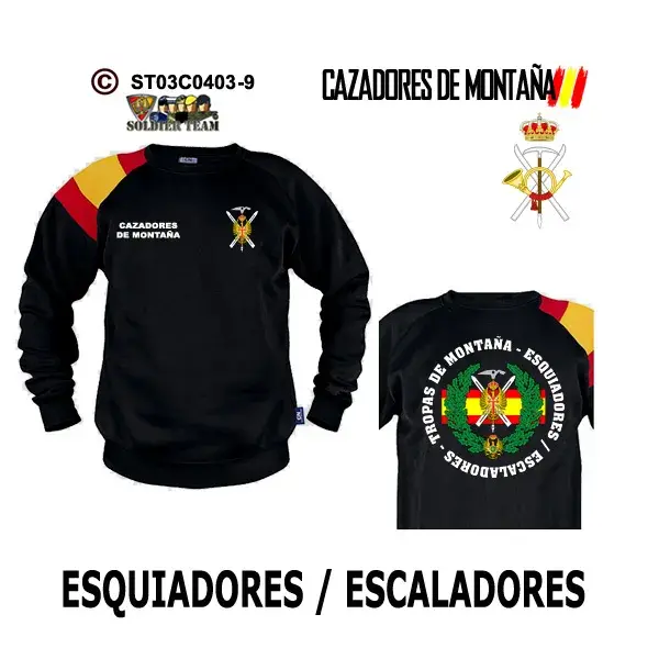 Sudadera-BanderaES Esquiadores Escaladores - Cazadores de Montaña - Imagen 4