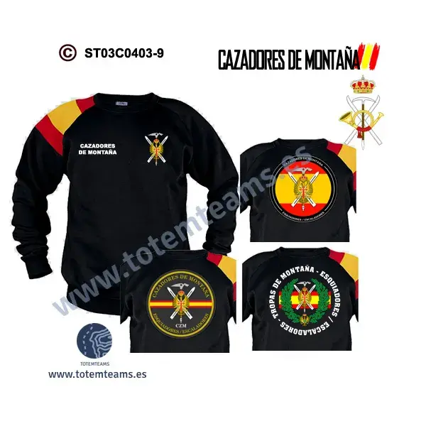 Sudadera-BanderaES Esquiadores Escaladores - Cazadores de Montaña