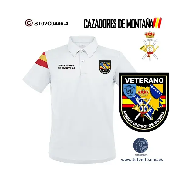 Polo-Bandera Veterano de Bosnia Cazadores de Montaña - Imagen 2
