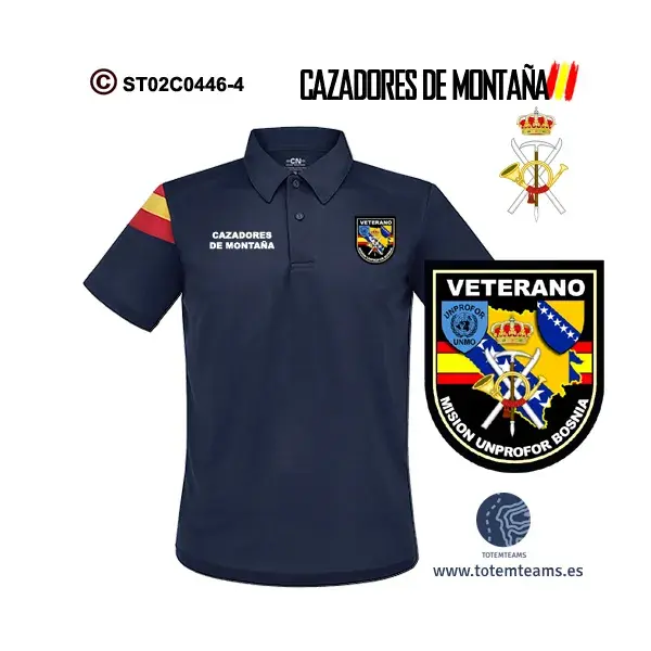 Polo-Bandera Veterano de Bosnia Cazadores de Montaña - Imagen 3